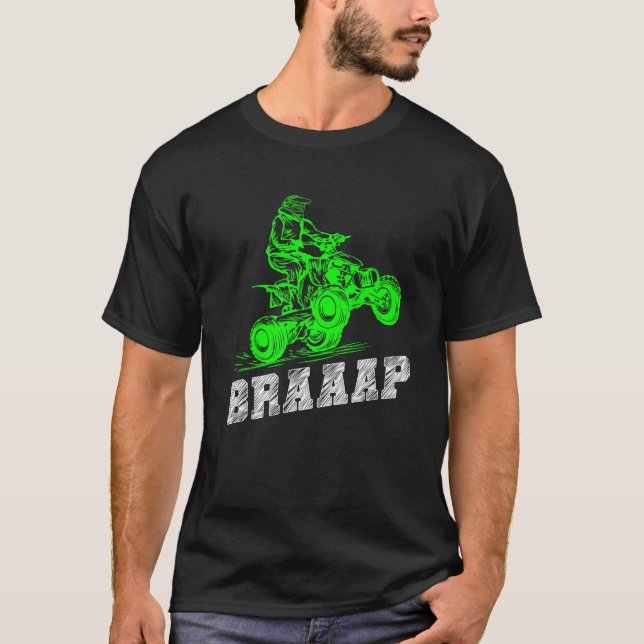 Camiseta Braap Quad Biker Atv 4 Wheeler Brap Quad Men E B (Frente)