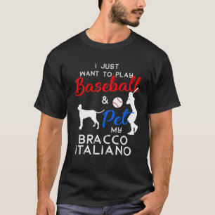 Camiseta Bracco Italiano Funny Baseball Proprietário de Cac