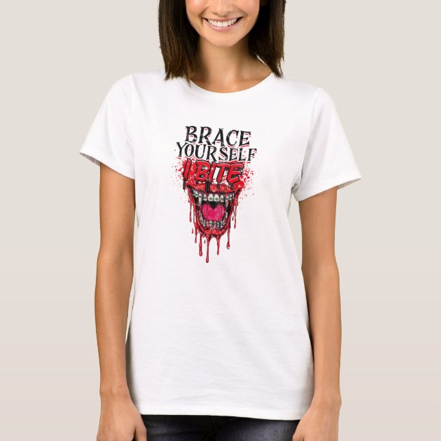 Camiseta Brace yourself I bite - trick or treat (Frente)