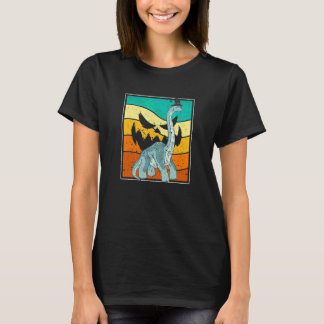 Camiseta Brachiosaurus Bruxa Abóbora Halloween Dinossauro B