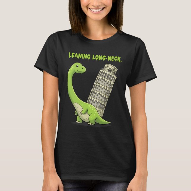 Camiseta Brachiosaurus Fofo de Pescoço Longo Inclinado & To (Frente)