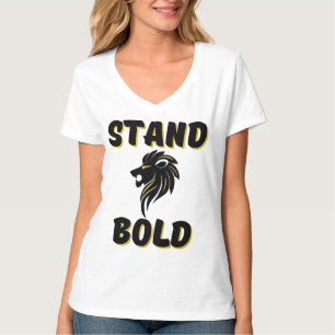 Camiseta Braço direito como leões, pescoço-V feminino