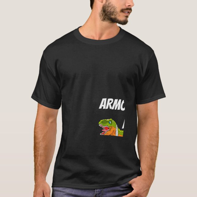 Camiseta Braço legal Quebrado Para Rapazes Homens Dinossaur (Frente)