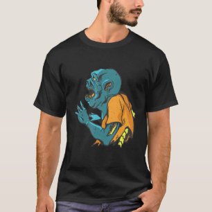 Camiseta Braço Zombie Verde Feio Espinha Espinal Hallow