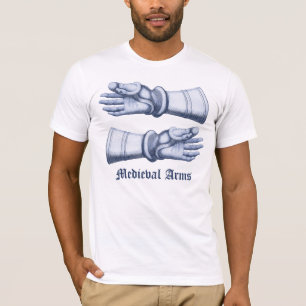 Camiseta Braços & armadura medievais - mãos nas luvas