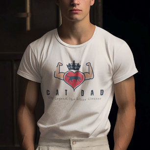 Camiseta Braços masculares com Coroa Azul para Pais de Gato