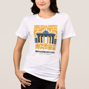 Camiseta Bradenburg Gate Berlin abstrato viagem da floricul
