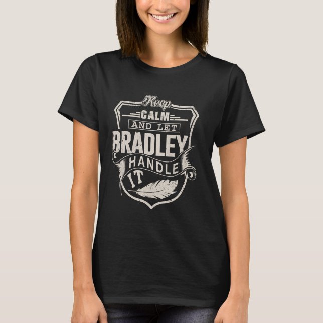 Camiseta Bradley Primeiro Nome Shirt Nome Bradley Aniversár (Frente)