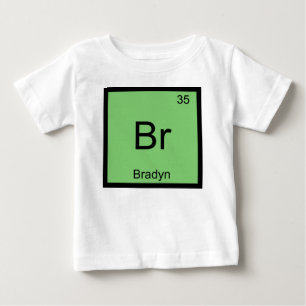 Camiseta Bradyn Name Chemistry Elemento de Química Mesa Pe