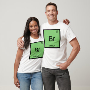 Camiseta Bradyn Name Chemistry Elemento de Química Mesa Pe