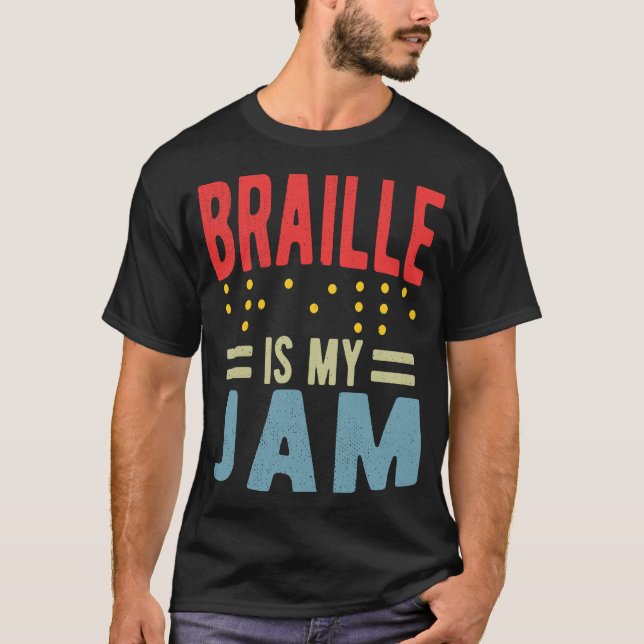 Camiseta Braille é a minha cegueira de emperramento (Frente)