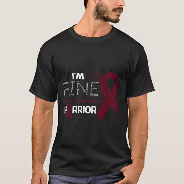 Camiseta Brain Aneurysm Warrior Eu sou Fine Feather (Frente)
