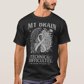 Camiseta Brain cancer awareness warrior gray strong warrior