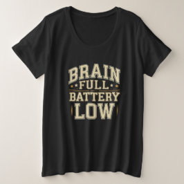 Camiseta Brain Full Battery Low Vintage Typography