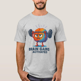 Camiseta Brain Gains Activated – Funny Motivational Gym Bra