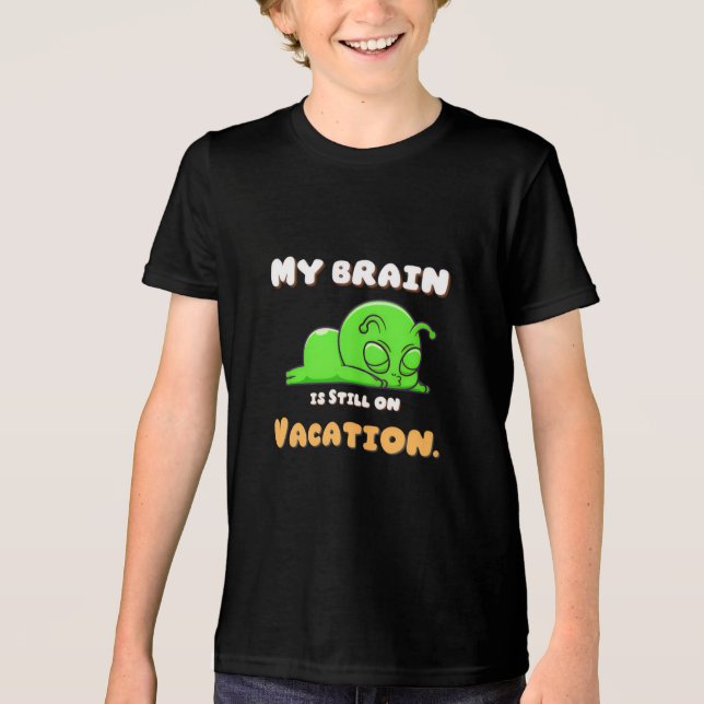 Camiseta "Brain On Vacation" Funny Kids Back To School (Frente)