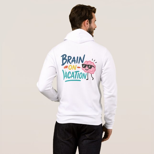 Camiseta Brain on Vacation Zip-Up Hoodie  Funny Retro Chill (Parte Traseira Completa)