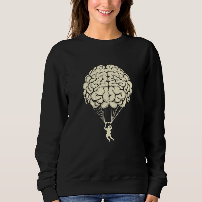 Camiseta Brain Parachute Skydiving Parachuting Skydiver (Frente)