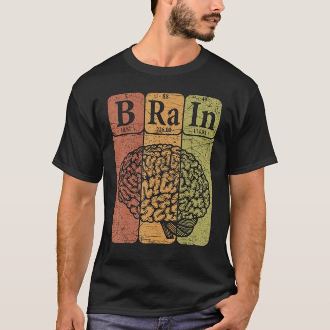 Camiseta Brain Periodic Table Elements Neurologist Retro Ne (Frente)