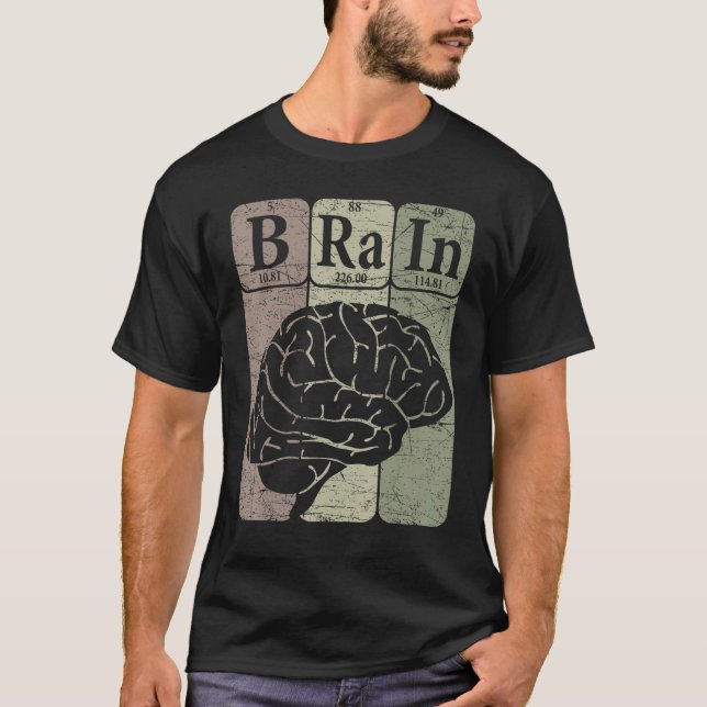 Camiseta Brain Periodic Table Elements Neurologist Retro Ne (Frente)