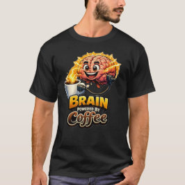 Camiseta Brain Powered By Coffee Funny Creative Coffee Shir