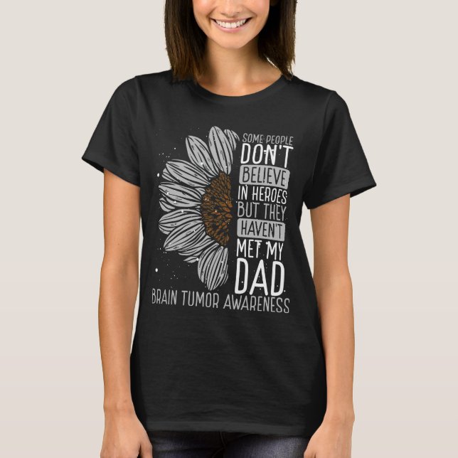 Camiseta Brain Tumor Awareness Ribbon Dad Warrior (Frente)
