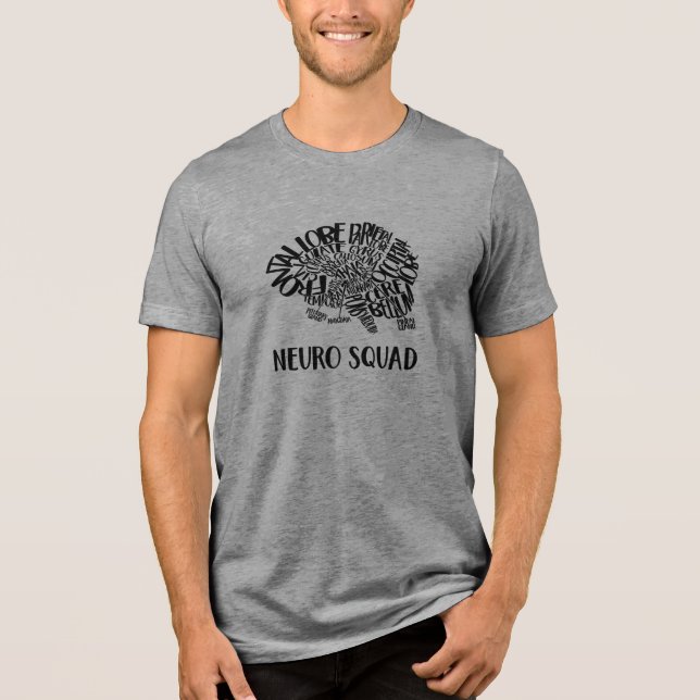 Camiseta Brain Word Cloud Neuro Squad in Black (Frente)