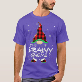Camiseta Brainy Gnome Buffalo Plaid Matching Family Christm