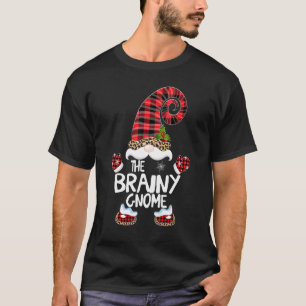 Camiseta Brainy Gnomy Buffalo Xadrez Matching Family Christ
