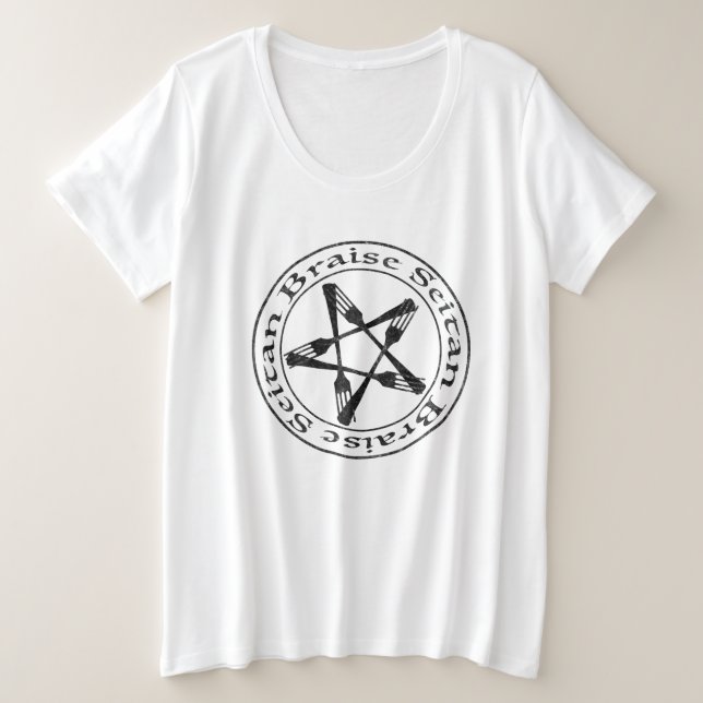 Camiseta Braise Seitan Vegan Pentagram (dark version) (Frente do Design)