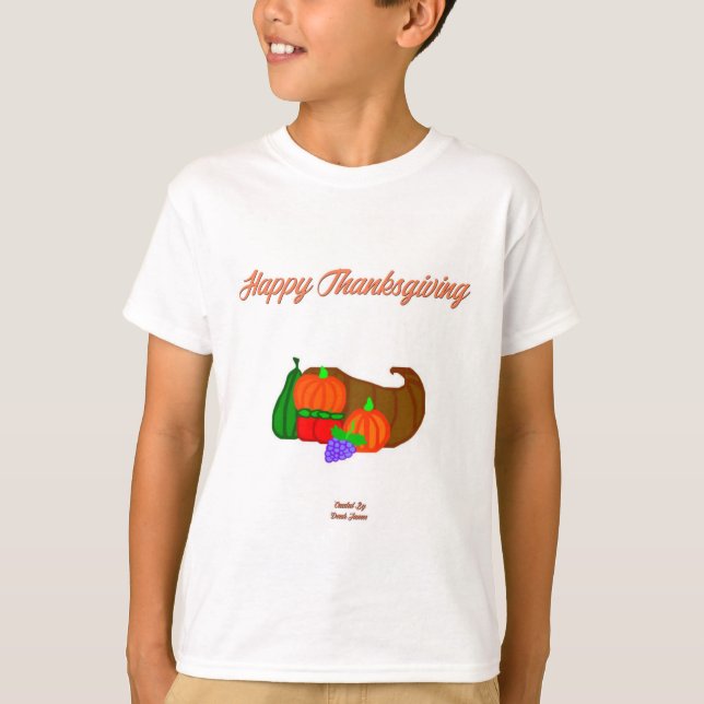 Camiseta Branca Básica de Ação de Graças (Frente)