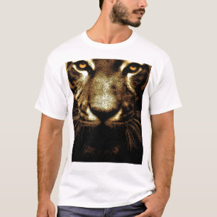 Camiseta Branca Básica de Olhos-de-Tigre