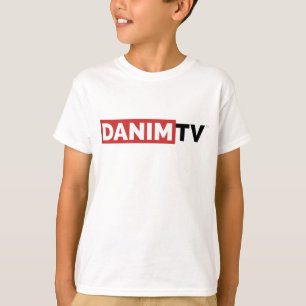 Camiseta branca básica do logotipo oficial da tev