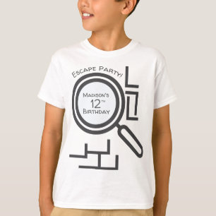 Camiseta Branca Cinza Festa Labirinto Sala de Esca