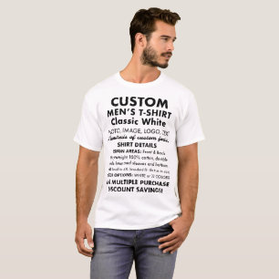 Camiseta branca clássica personalizada e personali