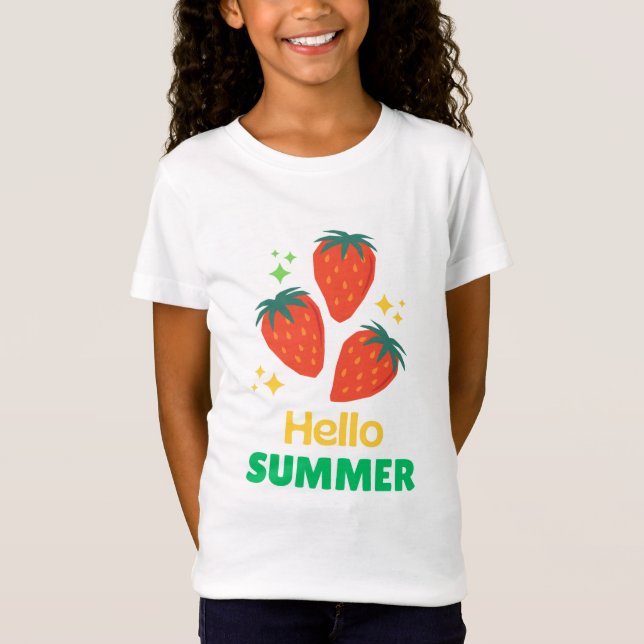 camiseta branca com desenho de morango doce (Frente)