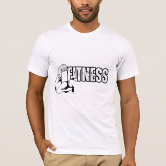 camiseta branca com desenho fitness