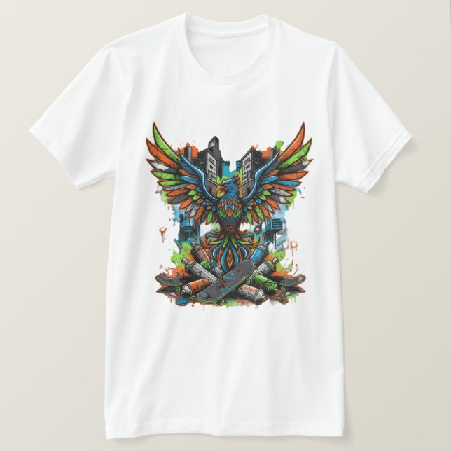 Camiseta branca com 'Estilo da rua' escrita em (Frente do Design)