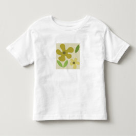 Camiseta branca com flores bege
