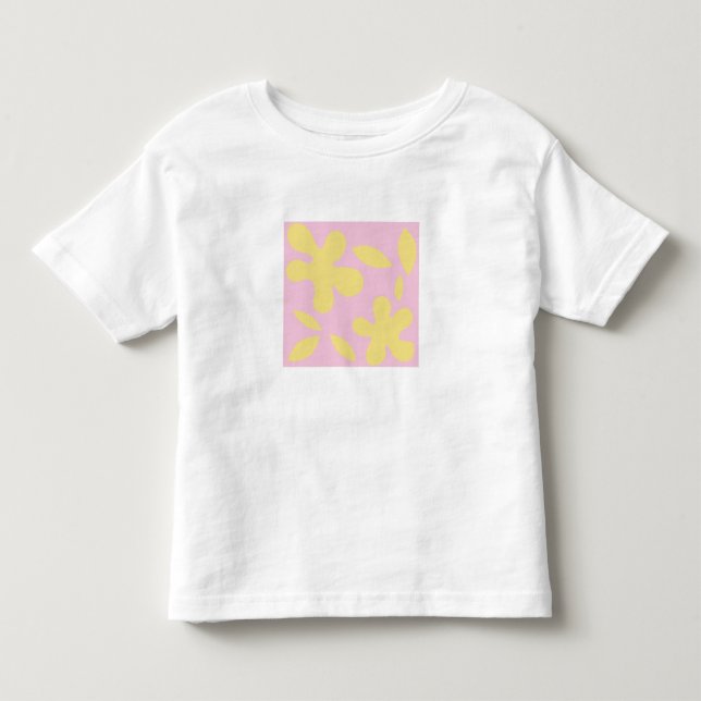 Camiseta branca com flores rosa/amarelas (Frente)