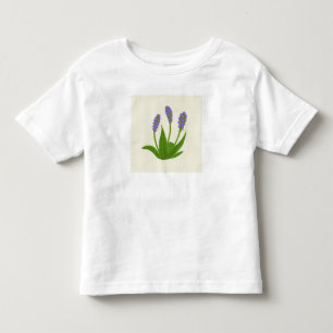 Camiseta Branca com Flores Roxas