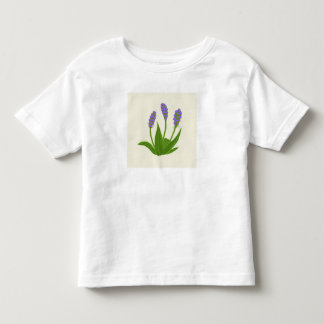 Camiseta Branca com Flores Roxas