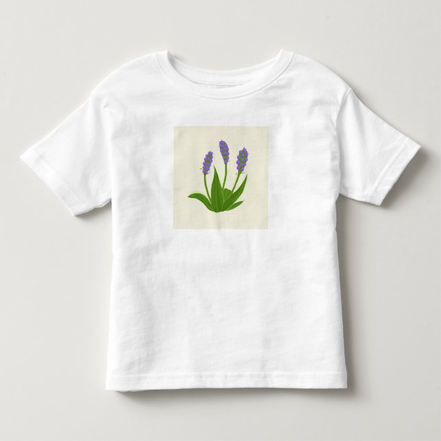 Camiseta Branca com Flores Roxas (Frente)