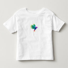 Camiseta branca com gráfico colorido