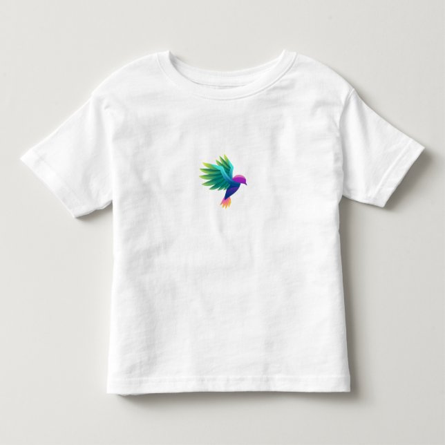 Camiseta branca com gráfico colorido (Frente)