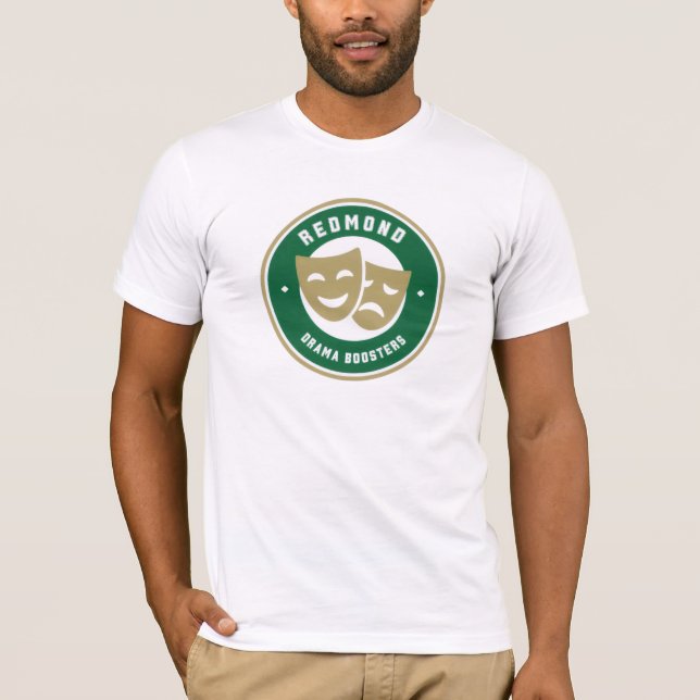 Camiseta branca com logotipo redondo da Booster (Frente)