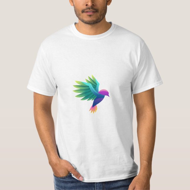 Camiseta branca com um gráfico colorido (Frente)
