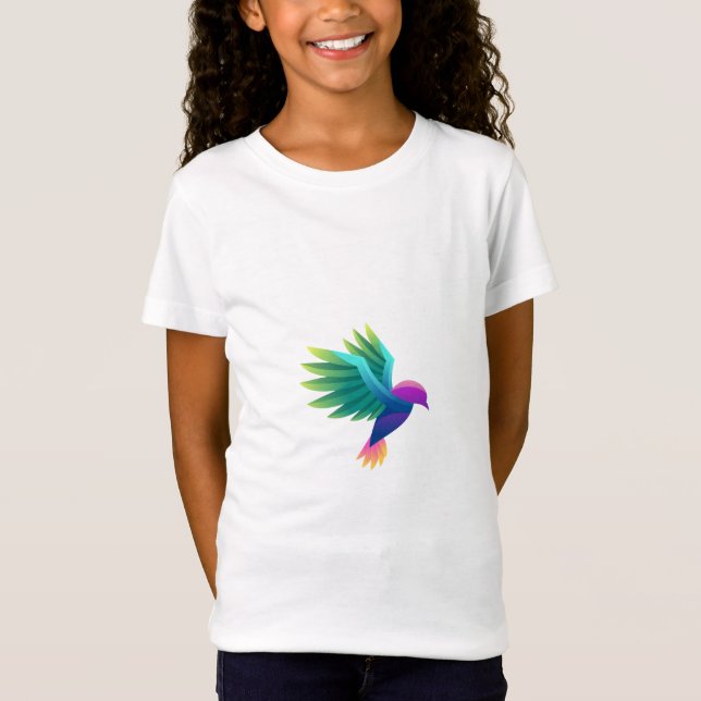 Camiseta branca com um gráfico colorido (Frente)