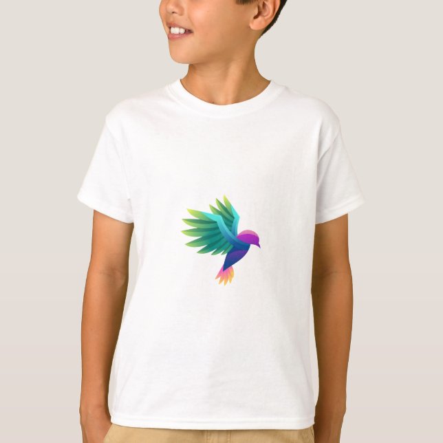 Camiseta branca com um gráfico colorido (Frente)