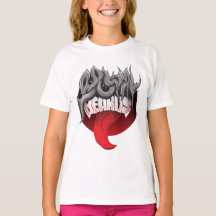 Camiseta branca com um gráfico ousado